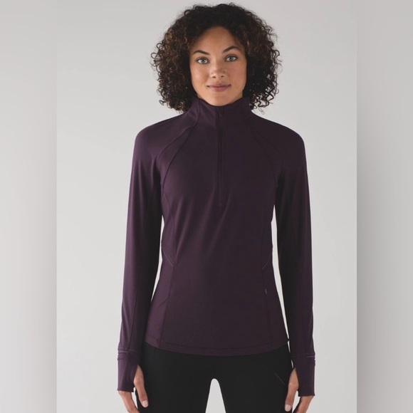 lululemon athletica Tops - Lululemon Fresh Tracks 1/2 Zip Pullover - Black Cherry